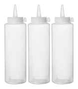 Dyspensery do zimnych sosów - 3 szt., HENDI, 0,35L, transparentny, 3 szt., o55x(H)205mm Wariant podstawowy