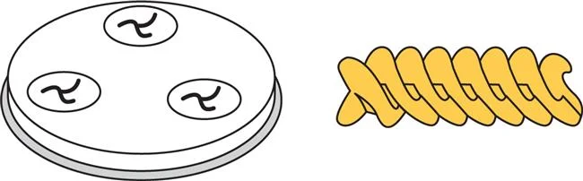 Końcówka do urządzenia do makaronu MPF2,5/4 – FUSILLI Wariant podstawowy