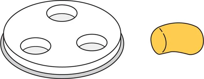 Końcówka do urządzenia do makaronu MPF2,5/4 – GNOCCHI Wariant podstawowy