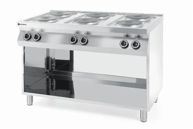 Kuchnia elektryczna 6-płytowa na podstawie otwartej, HENDI, Kitchen Line, 400V/15600W, 1200x700x(H)900mm Wariant podstawowy