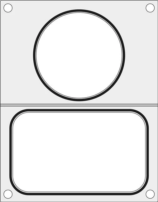 Matryca do zgrzewarki MANUPACK 190  na tackę bez podziału 178x113 + pojemnik fi 115 Wariant podstawowy