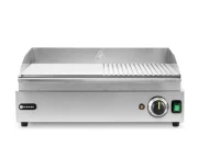 Płyta grillowa w połowie żebrowana, HENDI, Kitchen Line, 1/2 gładka, 1/2 ryflowana, 220-240V/2400W, 527x404x(H)233mm Wariant podstawowy