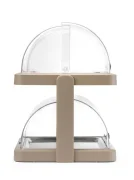 Podwójna witrynka chłodząca roll-top Duo UNIQ, HENDI, designed by Robert Bronwasser, beżowy, 480x355x(H)480mm, Prostokątny Wariant podstawowy