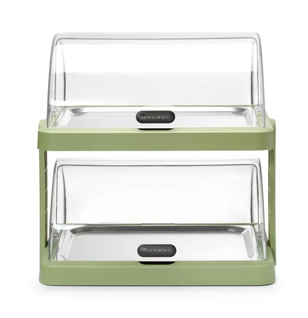 Podwójna witrynka chłodząca roll-top Duo UNIQ, HENDI, designed by Robert Bronwasser, zielony, 480x355x(H)480mm, Prostokątny Wariant podstawowy