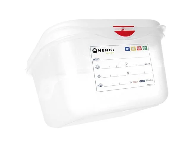 Pojemnik GN 1/6 z polipropylenu, HENDI, GN 1/6, 1,7L, transparentny, 176x162x(H)100mm, Prostokątny Wariant podstawowy