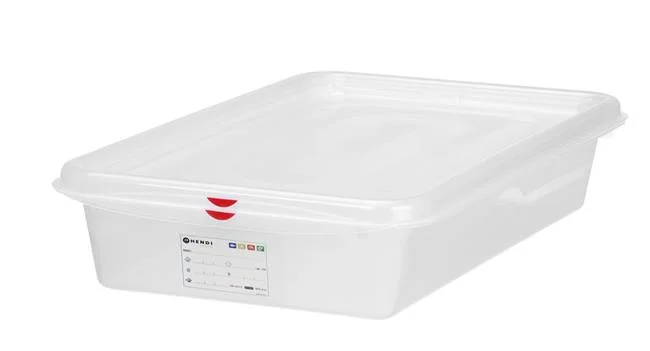Pojemnik GN 2/3 z polipropylenu, HENDI, GN 2/3, 9L, transparentny, 354x325x(H)100mm, Prostokątny Wariant podstawowy