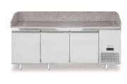 Stół chłodniczy do pizzy, 3-drzwiowy, z granitowym blatem, Arktic, 375L, granitowy, 230V/400W, 2010x800x(H)875mm Wariant podstawowy