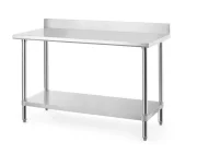 Stół przyścienny z półką - skręcany, HENDI, Budget Line, 1400x600x(H)950mm Wariant podstawowy