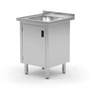 Stół ze zlewem, szafka z drzwiami na zawiasach, o wym. 500x700x850 mm Wariant podstawowy