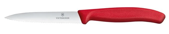 Victorinox Swiss Classic Nóż do jarzyn, ząbkowany, 100mm, czerwony Wariant podstawowy
