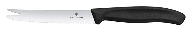 Victorinox Swiss Classic Nóż do sera i kiełbasy, ostrze ząbkowane, 110mm, czarny Wariant podstawowy