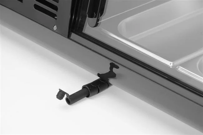 Witryna chłodnicza do sushi, Arktic, W zestawie pojemniki: 4x GN 1/3 (H) 40 mm., GN 1/3, czarny, 220-240V/190W, 1177x426x(H)296mm Wariant podstawowy