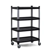 Wózek 4-półkowy z polipropylenu, HENDI, czarny, 800x520x(H)1200mm Wariant podstawowy