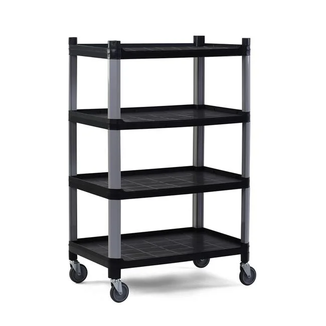 Wózek 4-półkowy z polipropylenu, HENDI, czarny, 800x520x(H)1200mm Wariant podstawowy