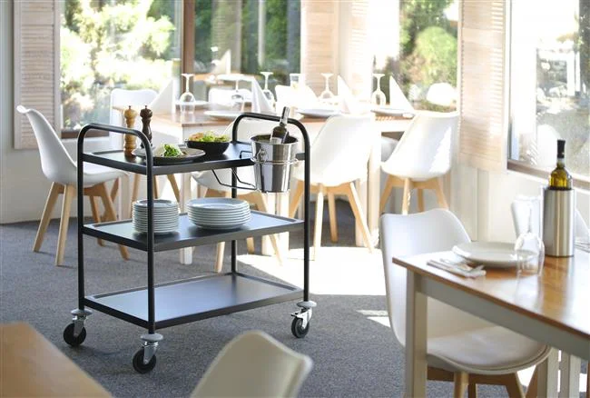 wózek kelnerski 3-półkowy, czarny, 900x590x930 mm Wariant podstawowy