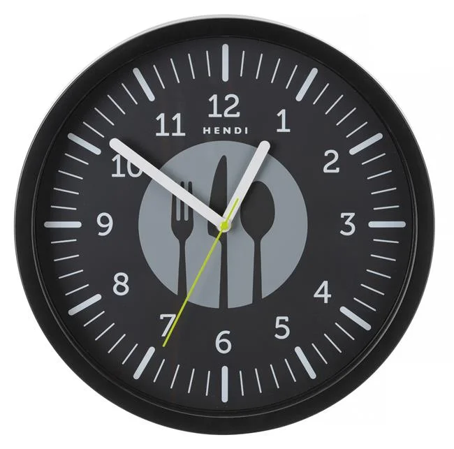 Zegar ścienny, HENDI, czarny, ⌀356x(H)45mm Wariant podstawowy