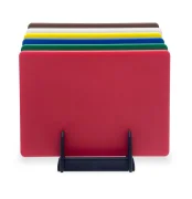 Zestaw 6 desek do krojenia HACCP ze stojakiem, HENDI, 6 szt., 450x300x(H)10mm Wariant podstawowy